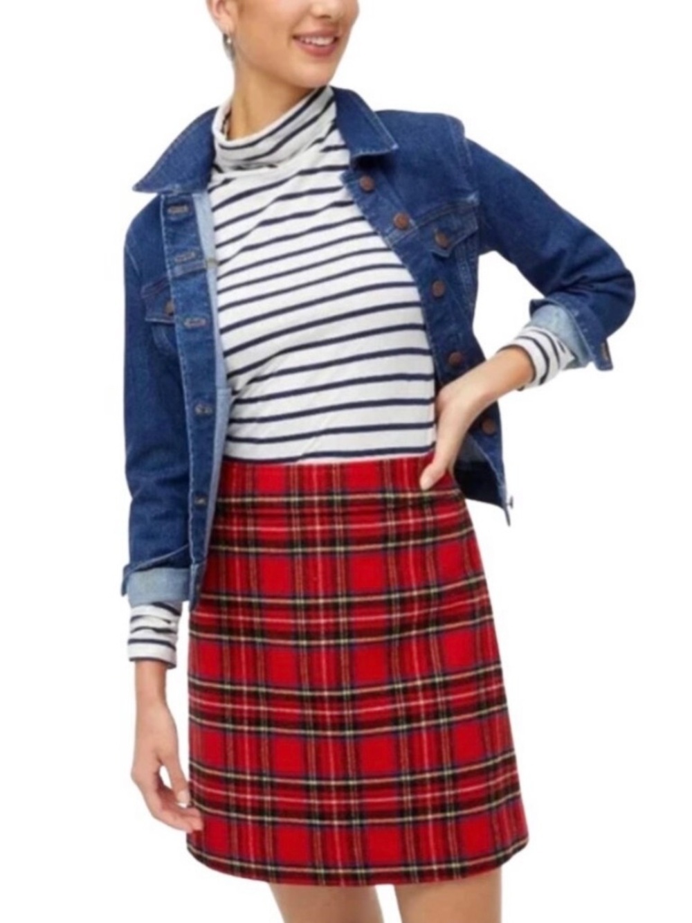 NWT - J. Crew Factory Plaid Tartan Mini Pencil Skirt